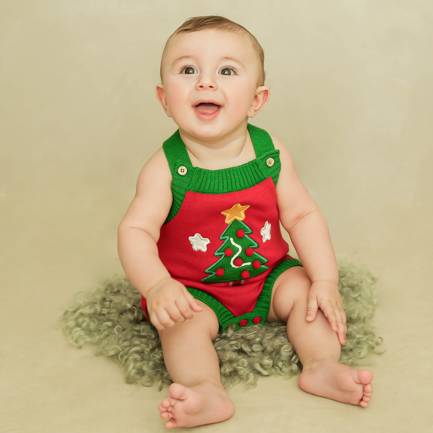 Romper Tricot Árvore de Natal - Unissex, Bebê e Infantil
