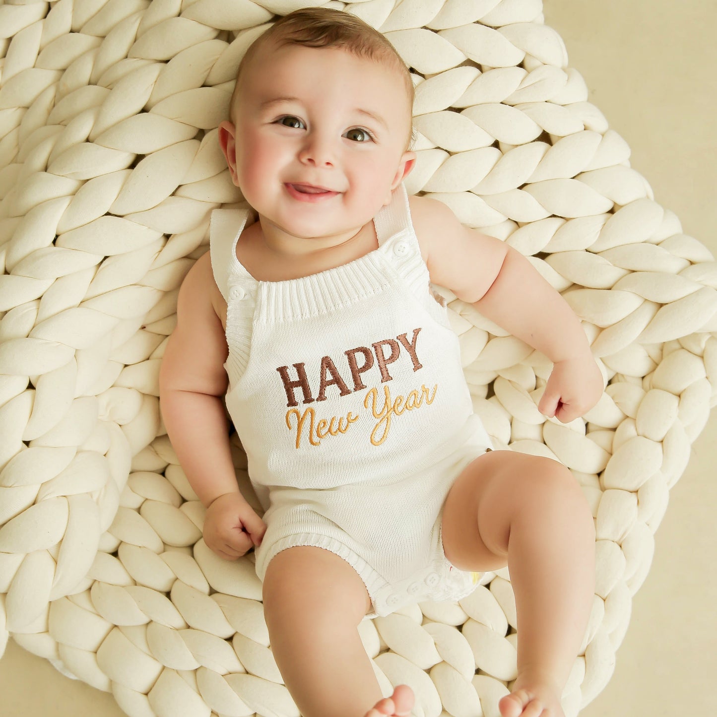 Romper Tricot Ano Novo - Unissex, Bebê e Infantil