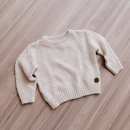 Suéter Tricot Areia Unissex - Bebê e Infantil 💛