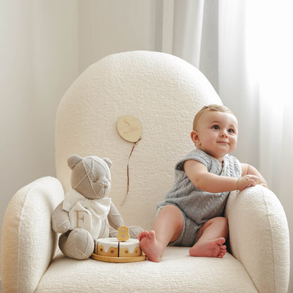 Jardineira Curta em Tricot Azul -  Bebê e Infantil