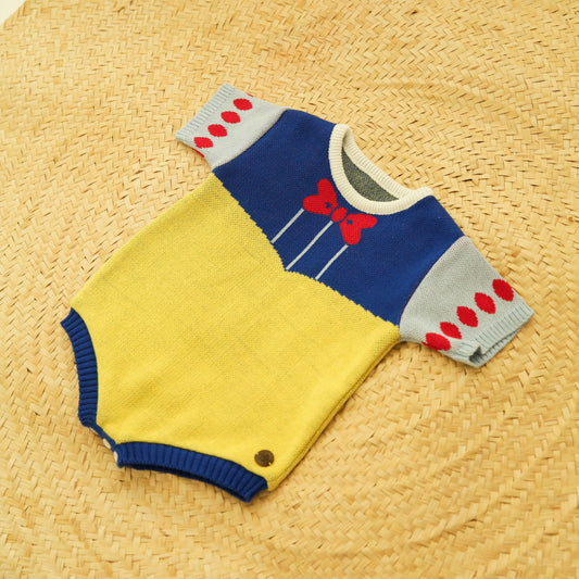 Romper Tricot Inspirado na Branca de Neve
