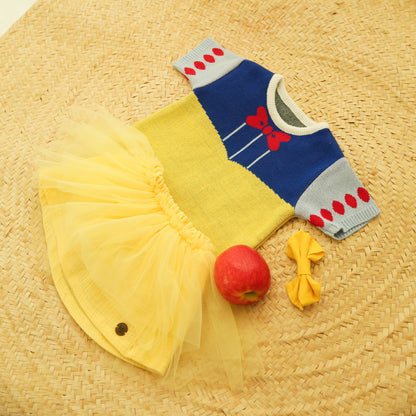 Romper Tricot Inspirado na Branca de Neve