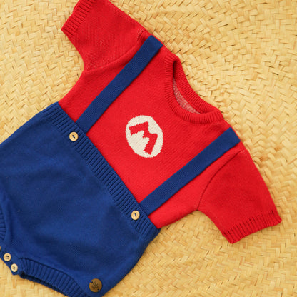 Romper Tricot Inspirado no Mario Bros