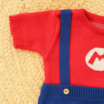 Romper Tricot Inspirado no Mario Bros
