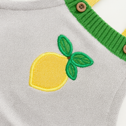 Romper Tricot Bordado Limão Siciliano - Unissex