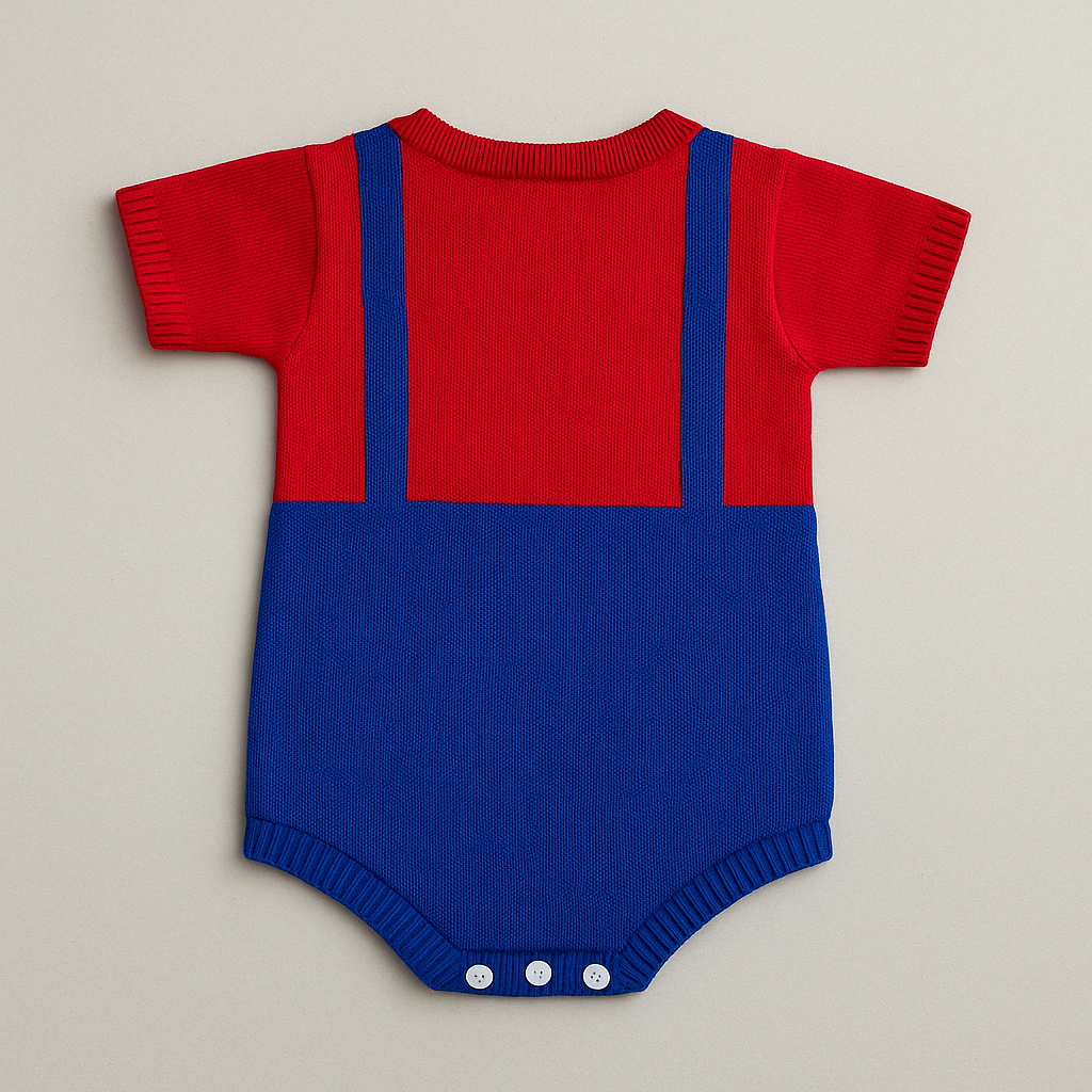 Romper Tricot Inspirado no Mario Bros