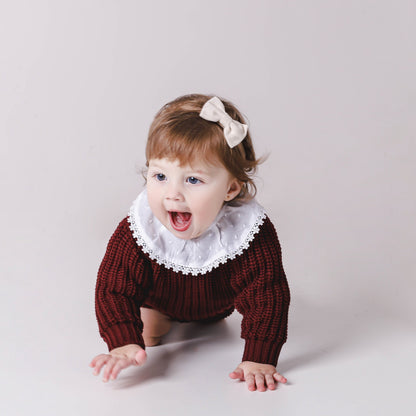 Suéter Infantil em Tricot Grosso – Vinho