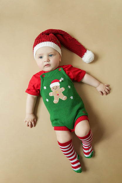 Romper Tricot Bolacha de Natal - Unissex, Bebê e Infantil
