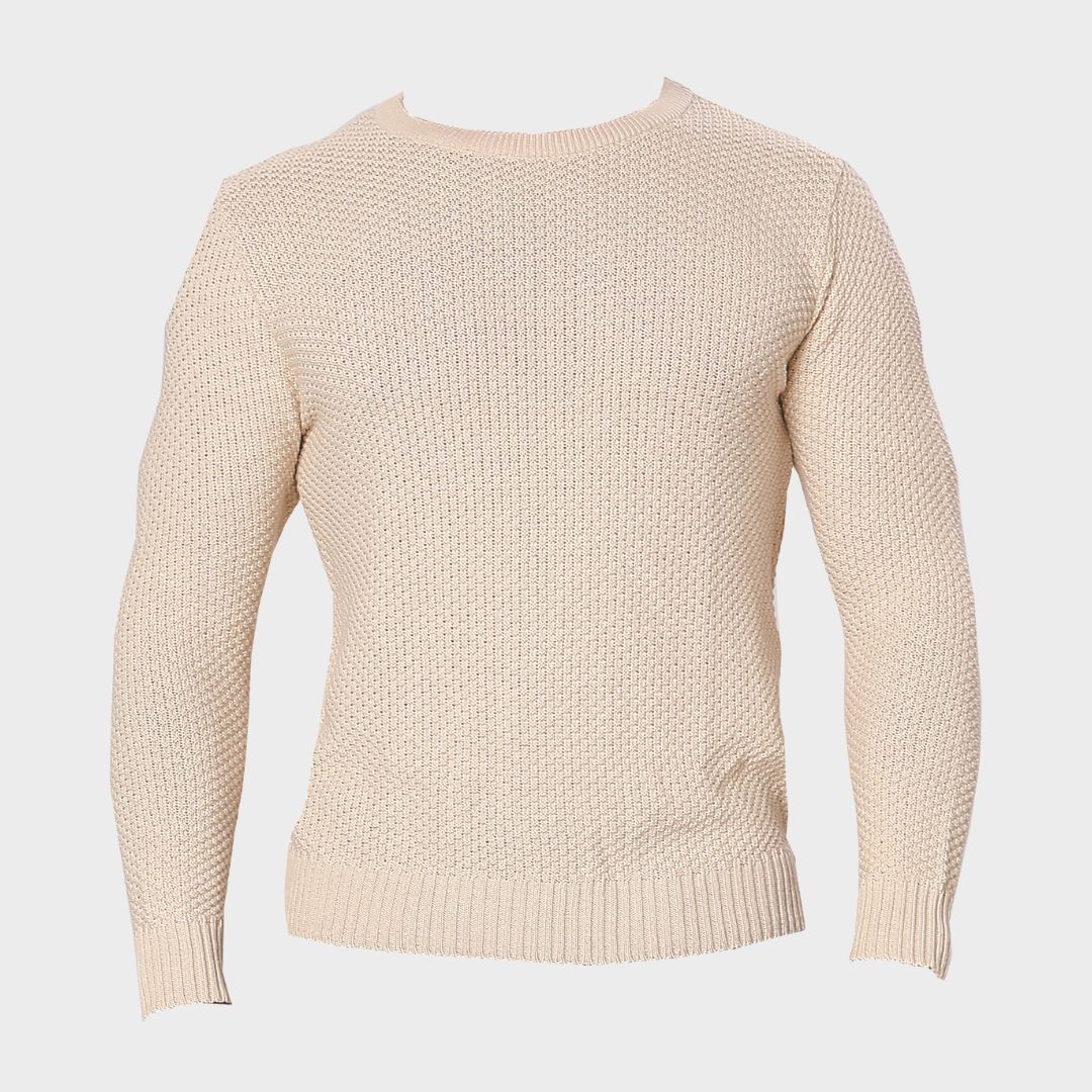 Suéter Tricot Adulto Areia - Especial Dia dos Pais