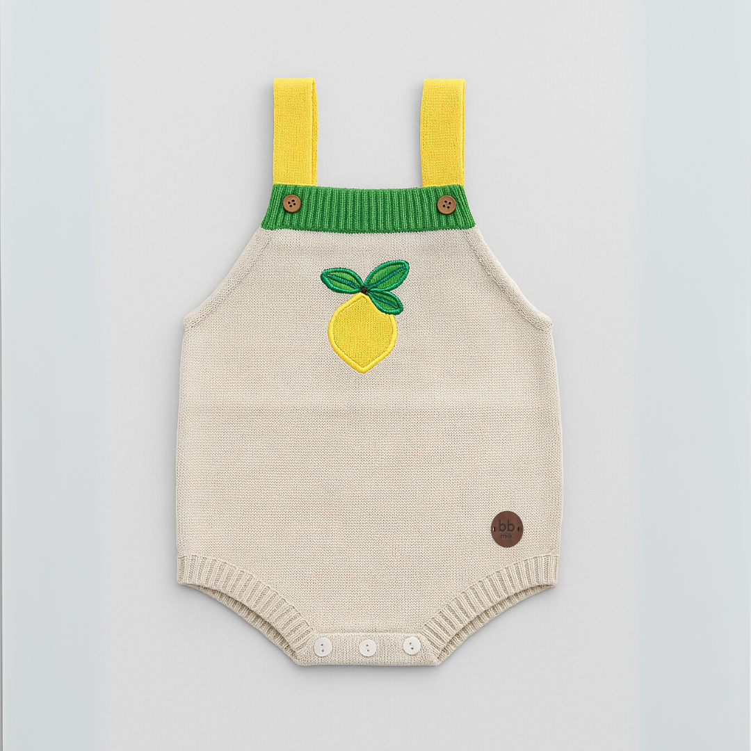 Romper Tricot Bordado Limão Siciliano - Unissex