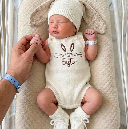 Romper Tricot Minha Primeira Páscoa - Unissex, Bebê e Infantil