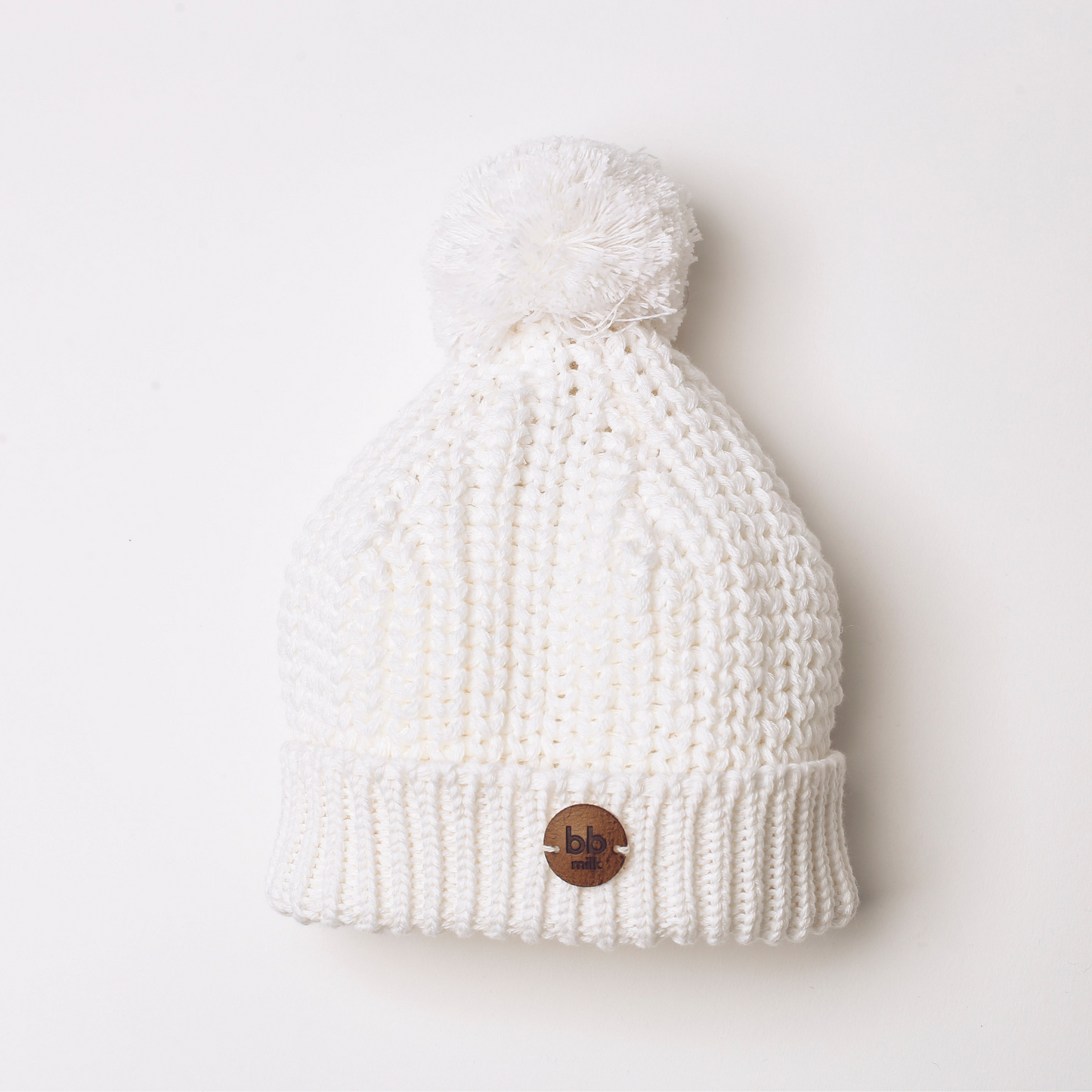 Touca Tricot Pompom MILK