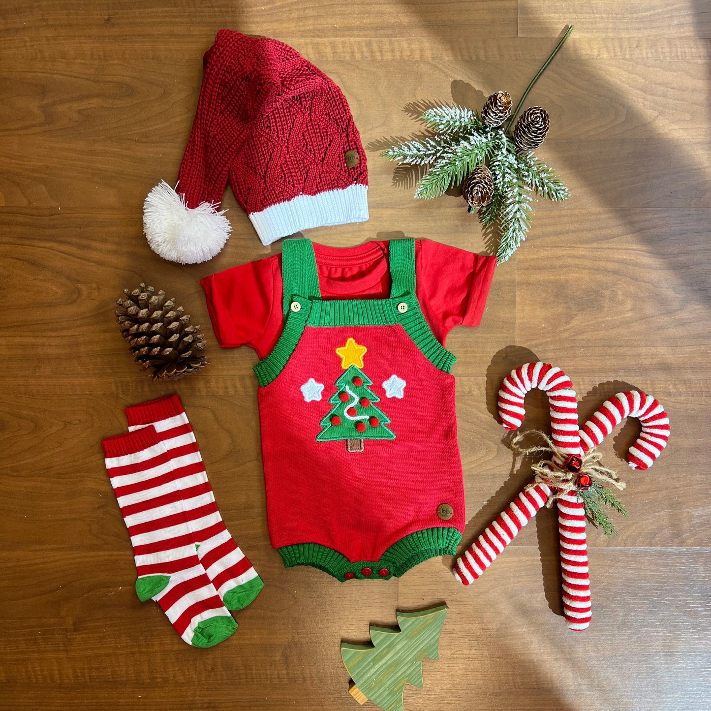 Romper Tricot Árvore de Natal - Unissex, Bebê e Infantil