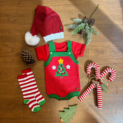 Romper Tricot Árvore de Natal - Unissex, Bebê e Infantil
