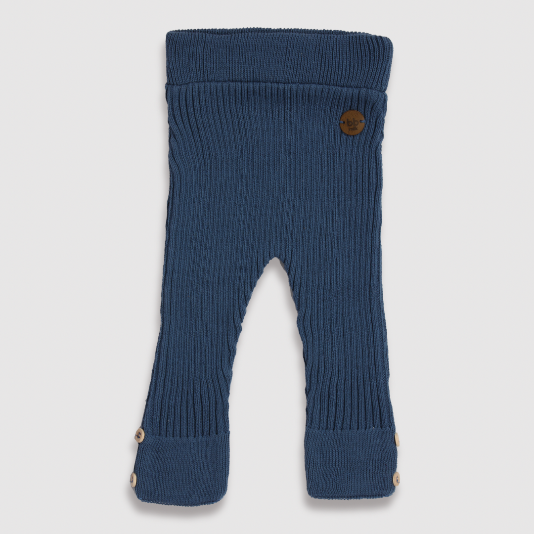 Calça Canelada Tricot - Azul Jeans