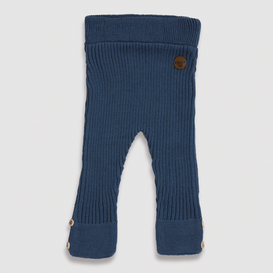 Calça Canelada Tricot - Azul Jeans