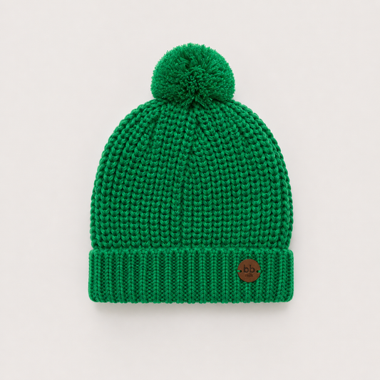 Touca Infantil em Tricot Premium - Verde Brasil