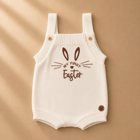 Romper Tricot Minha Primeira Páscoa - Unissex, Bebê e Infantil