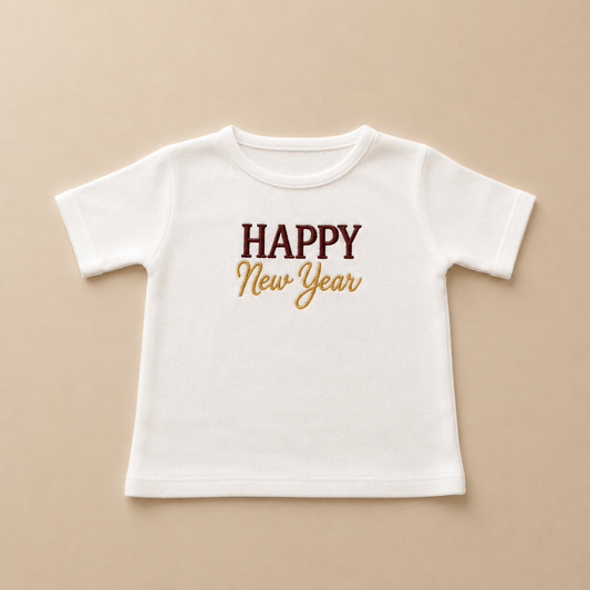 Camiseta Fio Ano Novo - Unissex, Bebê e Infantil