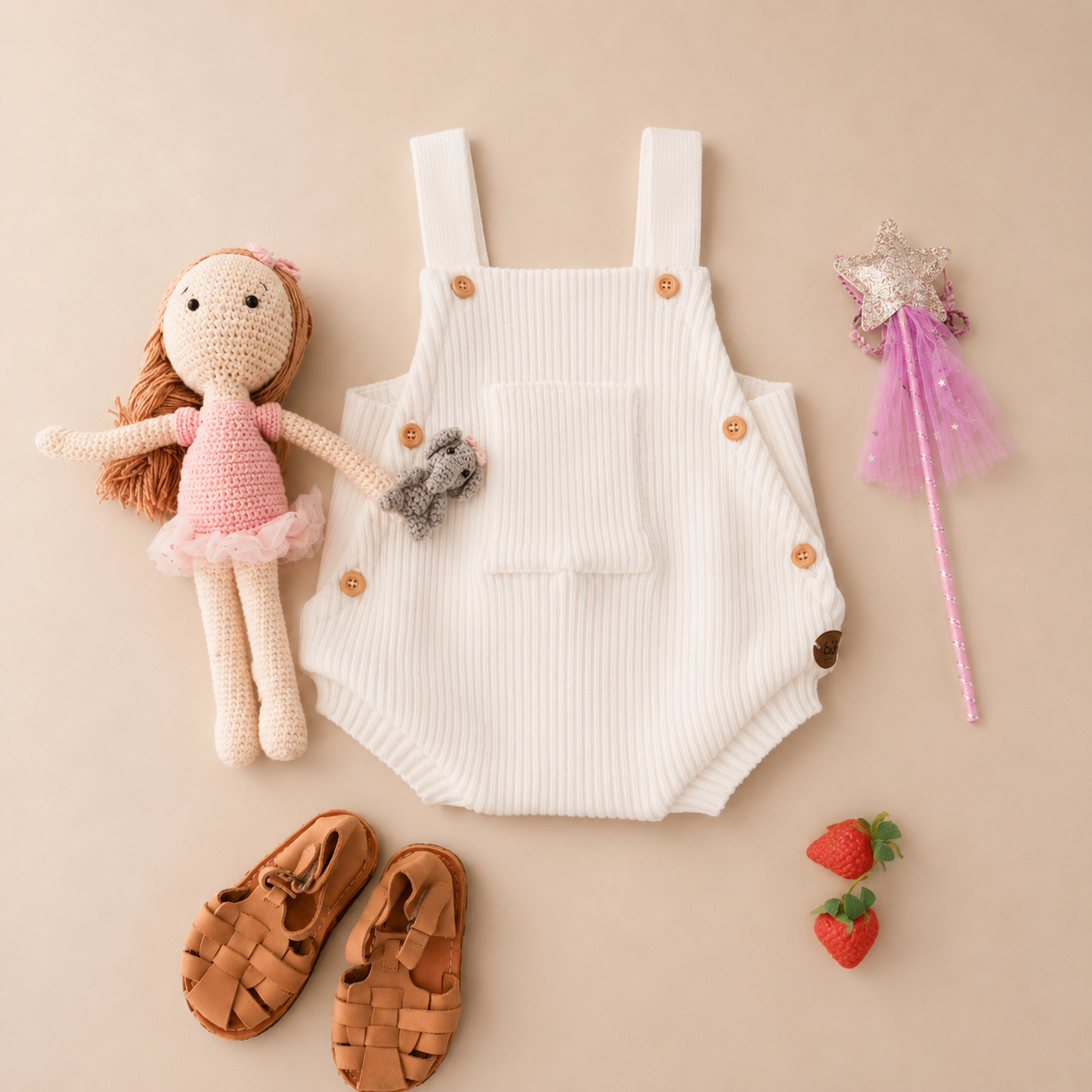 Romper em Tricot Canelado Milk -  Bebê e Infantil