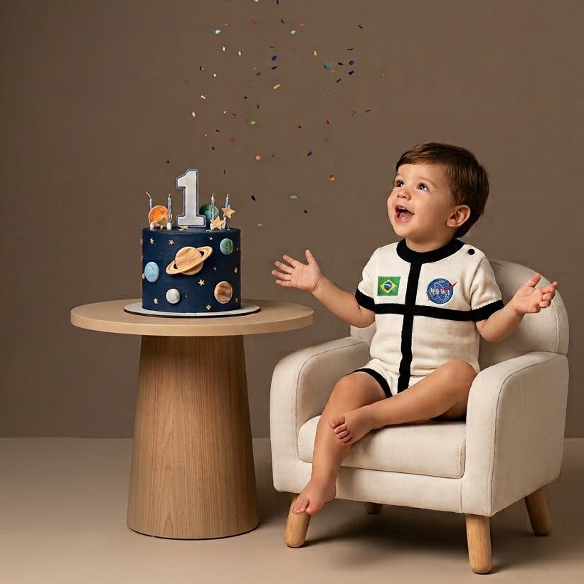 Macacão Bebê Tricô Astronauta NASA