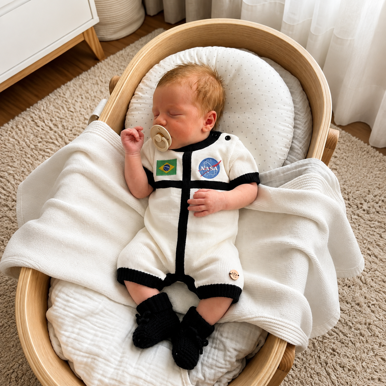 Macacão Bebê Tricô Astronauta NASA