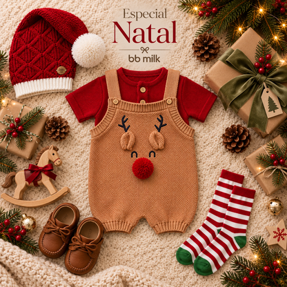 Romper Tricot Rena- Unissex, Bebê e Infantil