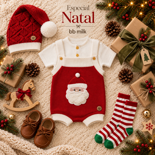 Romper Tricot Papai Noel - Unissex