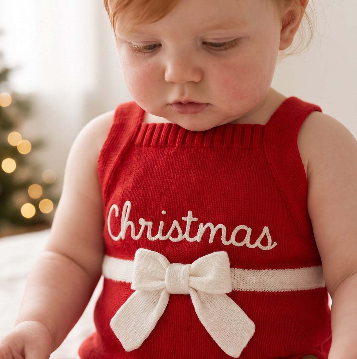 Romper Tricot Presente de Natal - Unissex, Bebê e Infantil