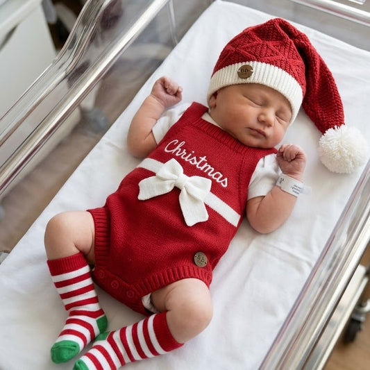 Romper Tricot Presente de Natal - Unissex, Bebê e Infantil
