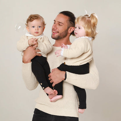 Suéter Tricot Areia Unissex - Bebê e Infantil 💛
