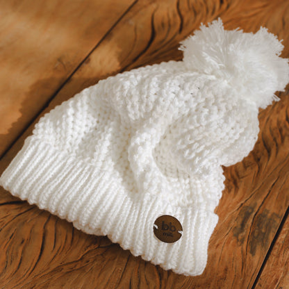 Touca Tricot Pompom MILK