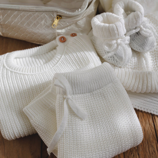Kit Maternidade Tricot Classic Bebê MILK – 6 Peças