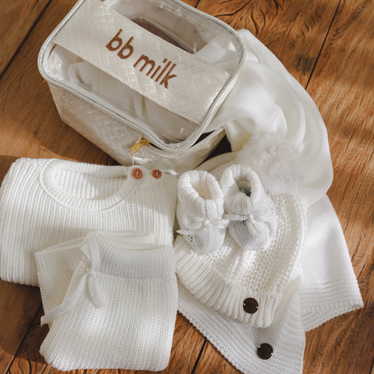 Kit Maternidade Tricot Classic Bebê MILK – 6 Peças