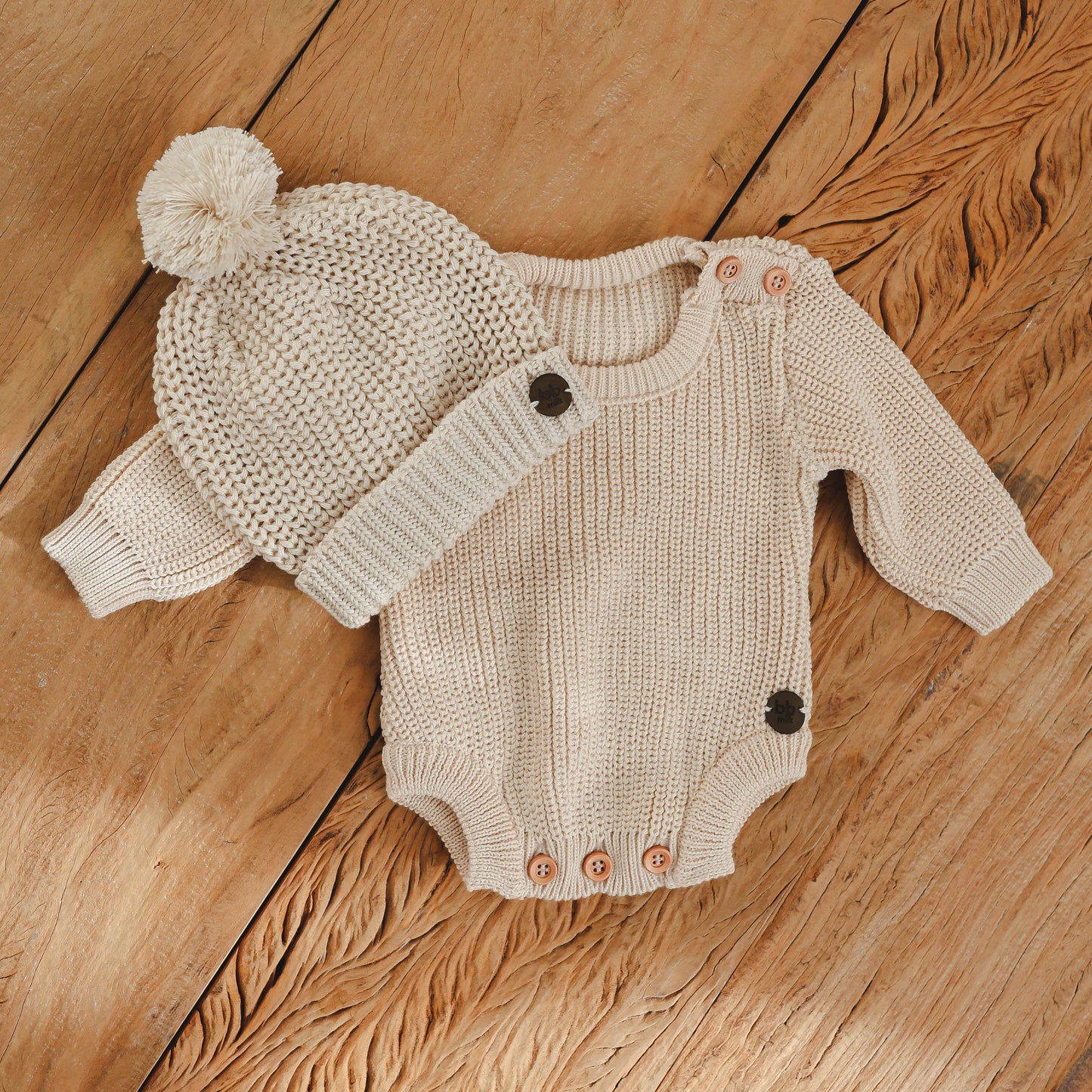 Body Tricot Classic Bebê - Bege