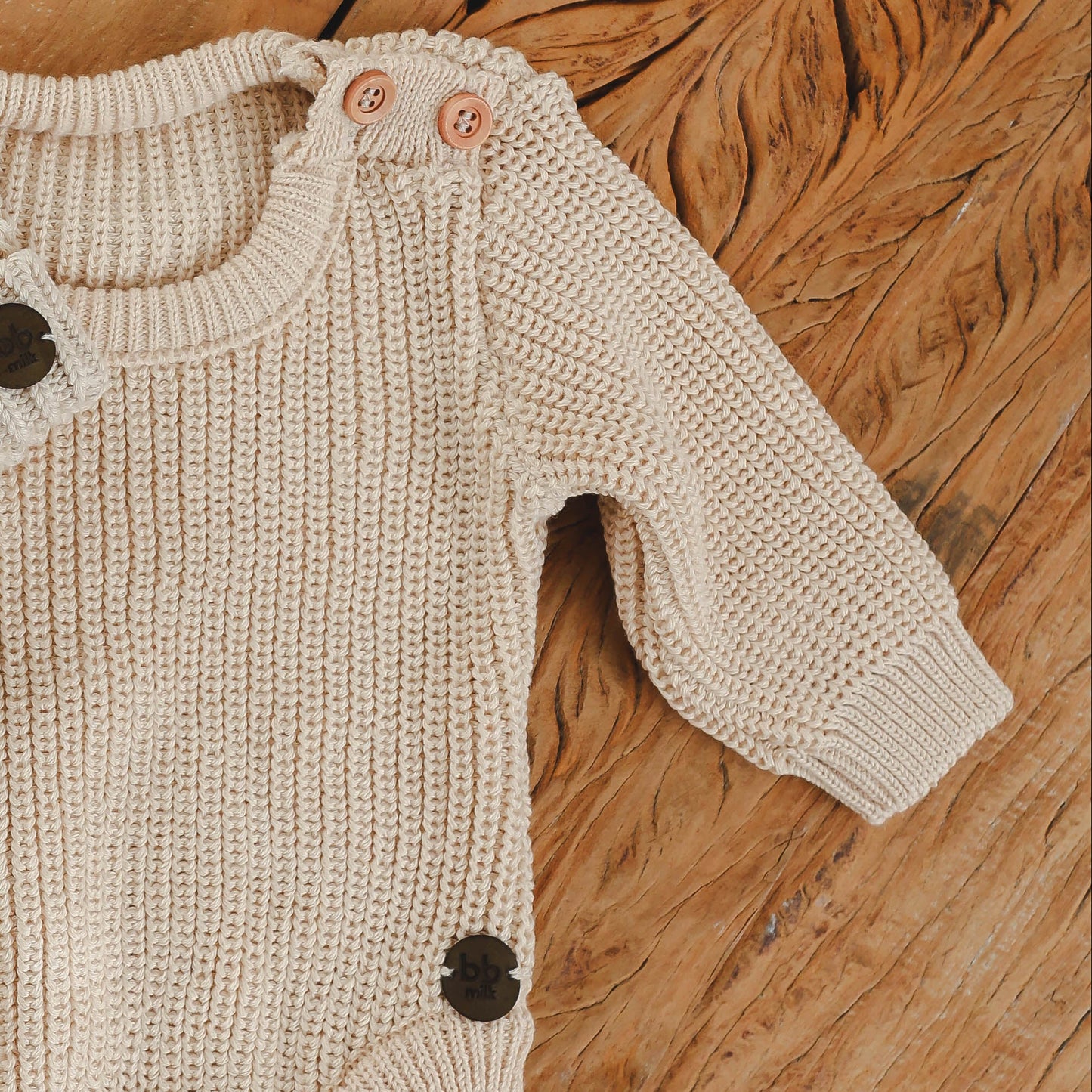Body Tricot Classic Bebê - Bege