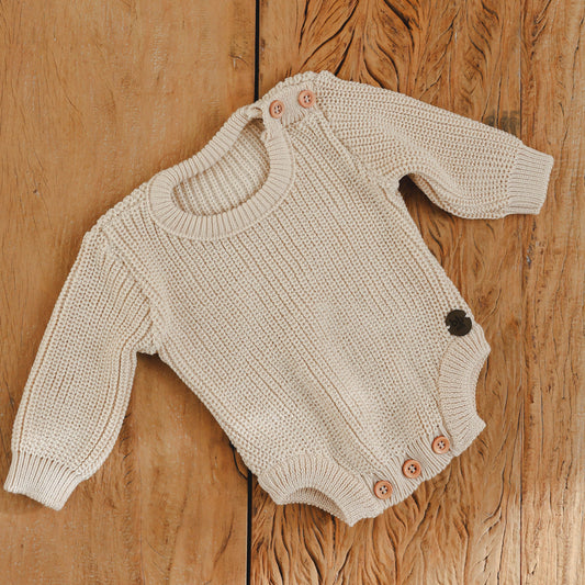 Body Tricot Classic Bebê - Bege