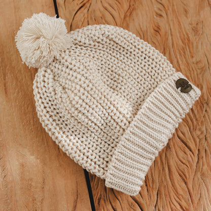 Touca Infantil em Tricot Premium - Areia