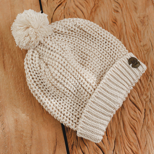 Touca Infantil em Tricot Premium - Areia