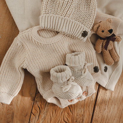 Body Tricot Classic Bebê - Bege