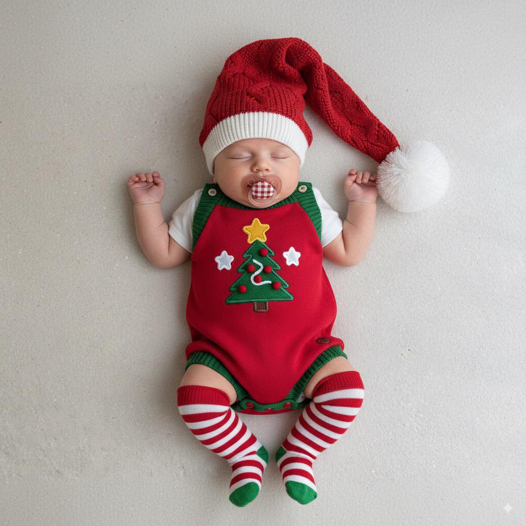 Romper Tricot Árvore de Natal - Unissex, Bebê e Infantil