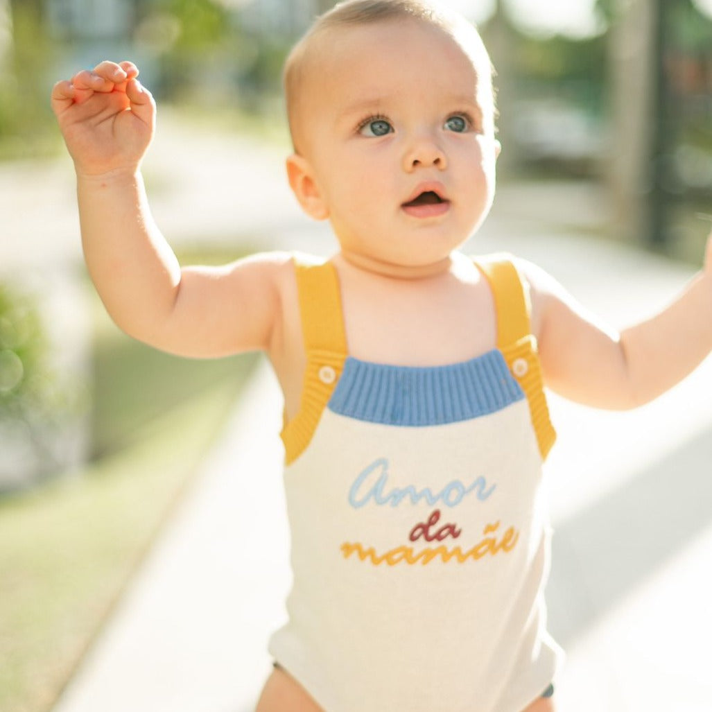 Romper Retrô - Amor da Mamãe ❤️ - Unissex