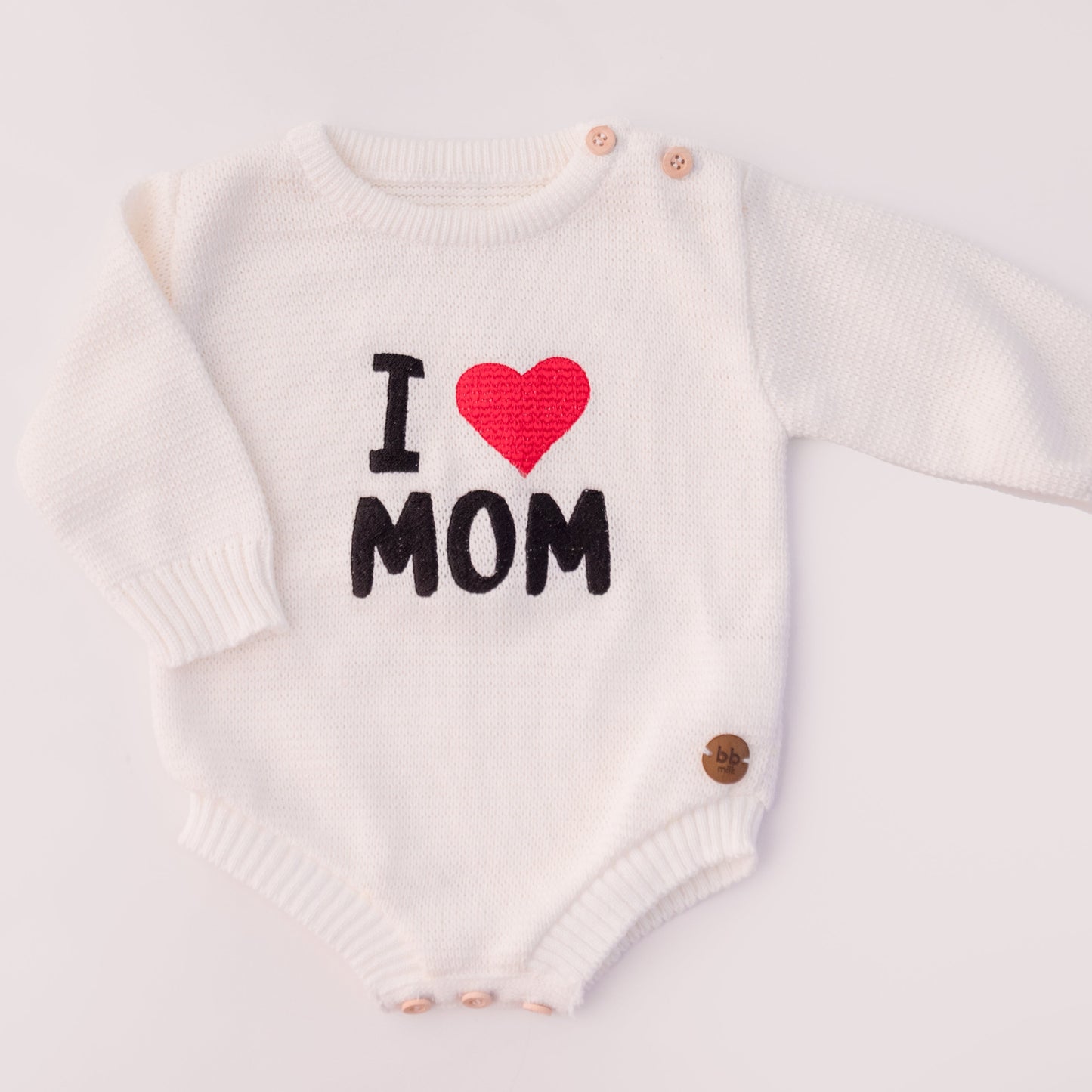 Romper Tricot “I ❤️ Mom” - Unissex