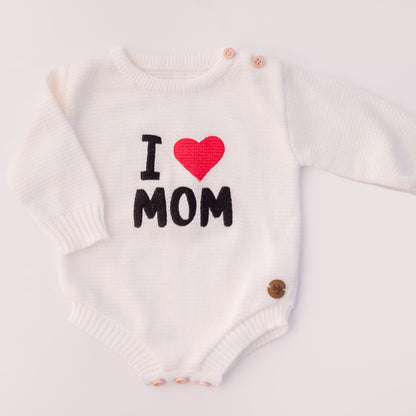 Romper Tricot “I ❤️ Mom” - Unissex