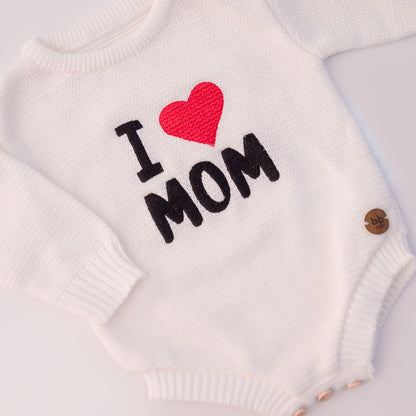 Romper Tricot “I ❤️ Mom” - Unissex