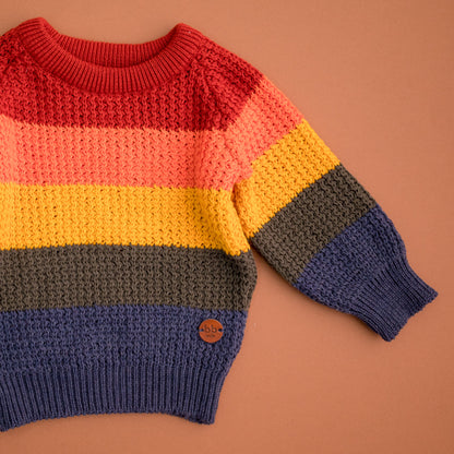 Suéter Infantil em Tricot Colorido – Rainbow Blocks