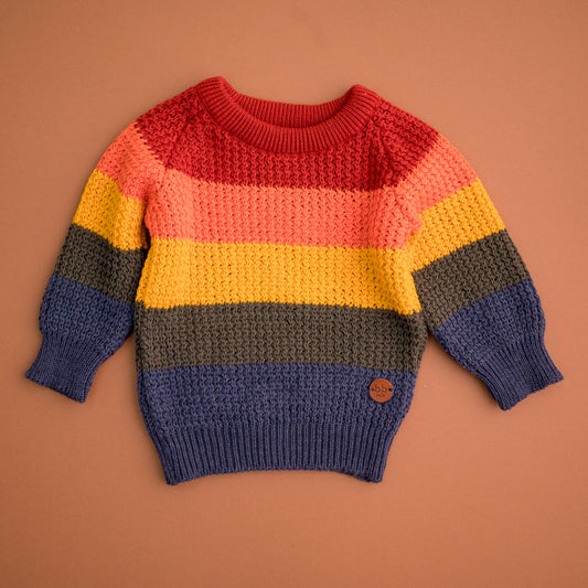 Suéter Infantil em Tricot Colorido – Rainbow Blocks