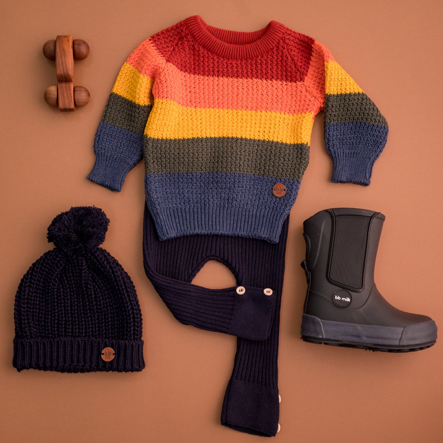 Suéter Infantil em Tricot Colorido – Rainbow Blocks