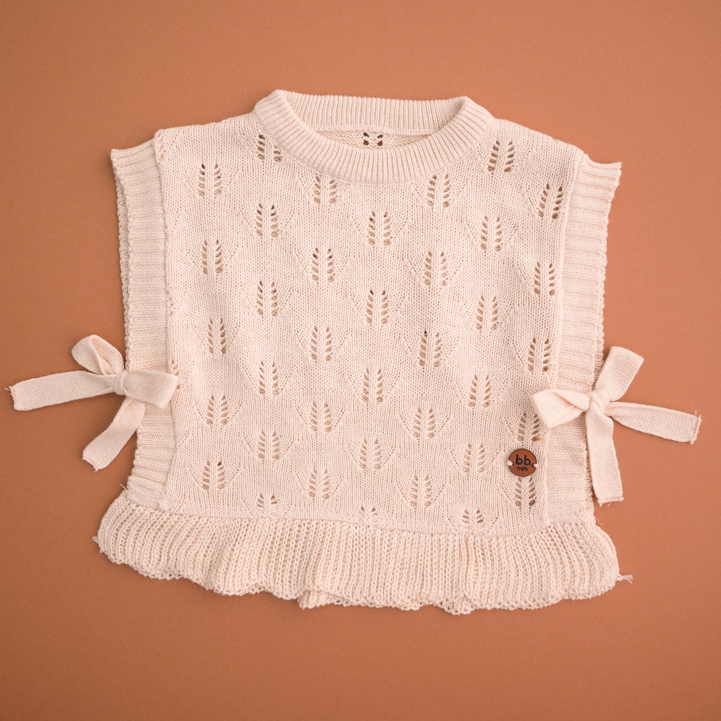 Colete rendado em Tricot - Areia