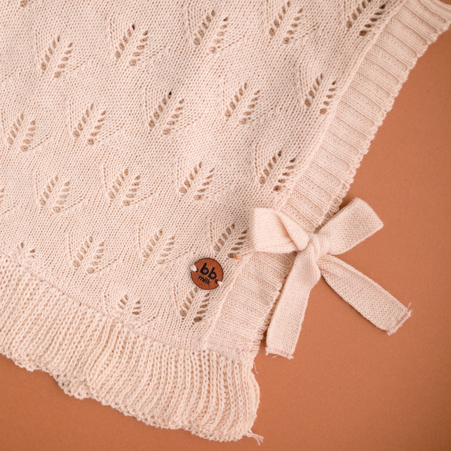 Colete rendado em Tricot - Areia